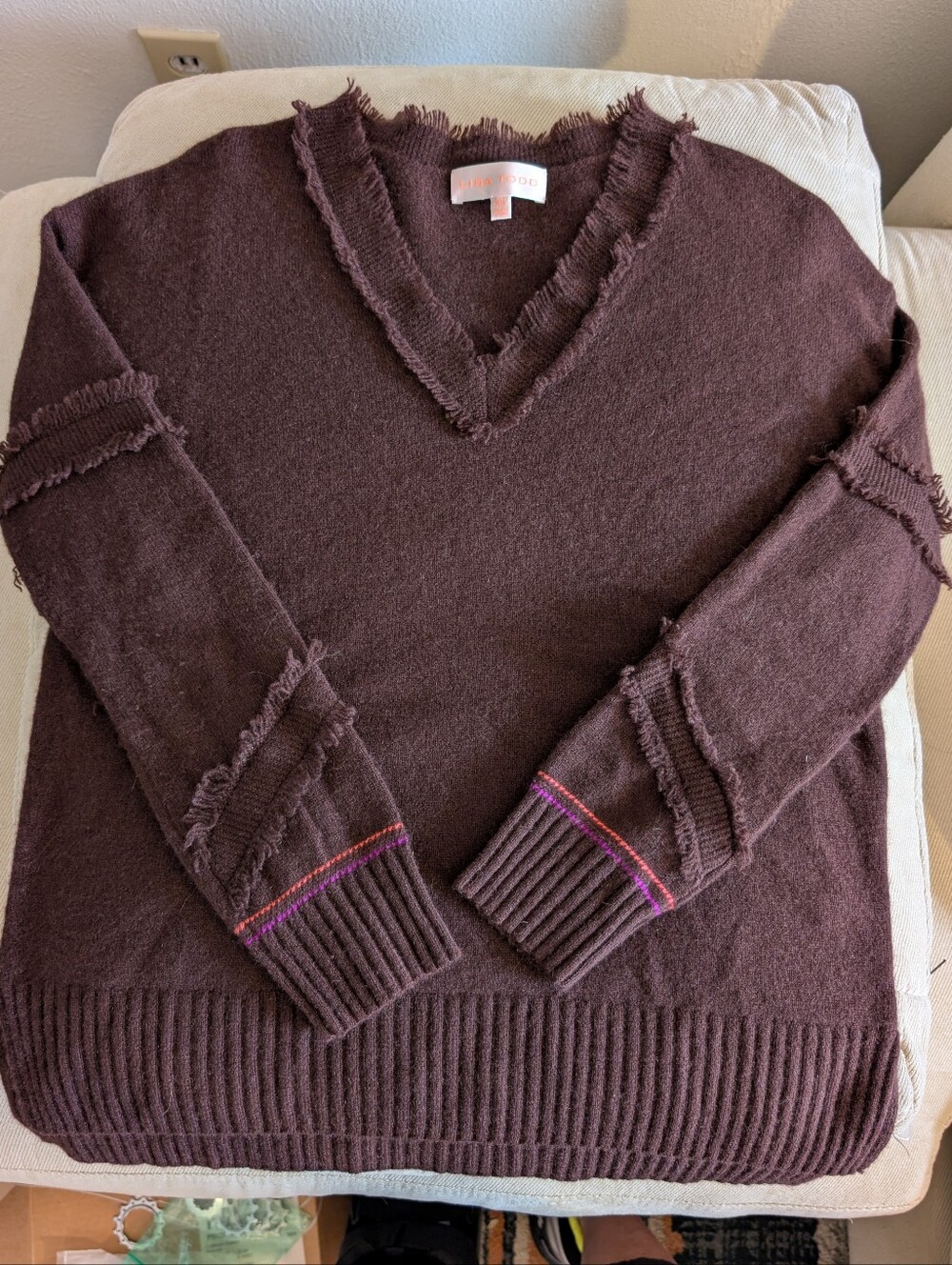 Lisa Todd Cashmere Luxury Sweater With Eyelash Fringe